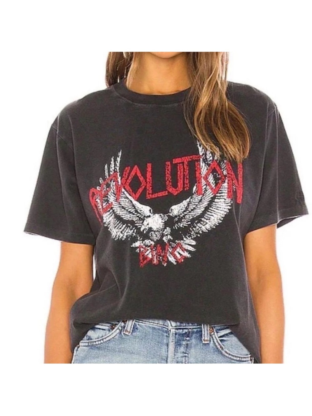 Annie Bing  'Revolution' Eagle Graphic Tee  XS